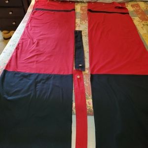 NAUTICA RED& BLACK DENIM CURTAINS 38X80